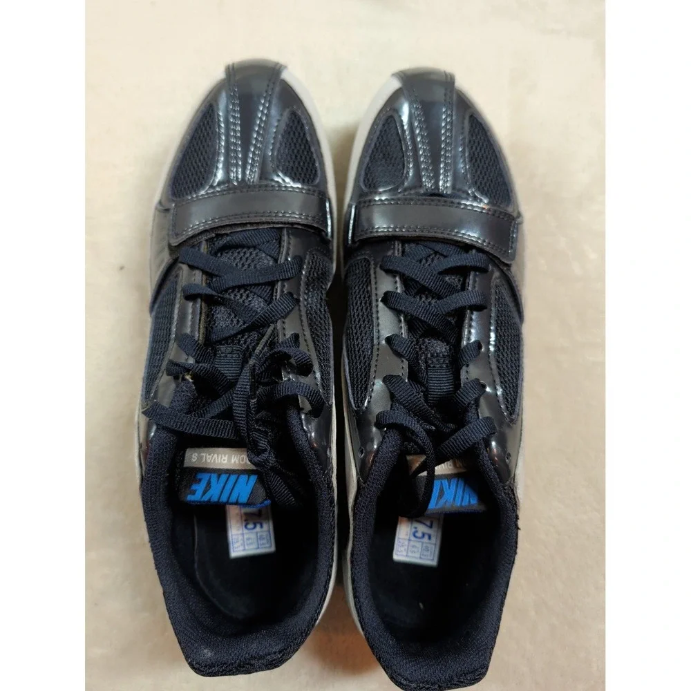 Nike Zoom Rival S Track Field Spikes Blk White Blue 316536-001 Mens 7.5 Womens 9